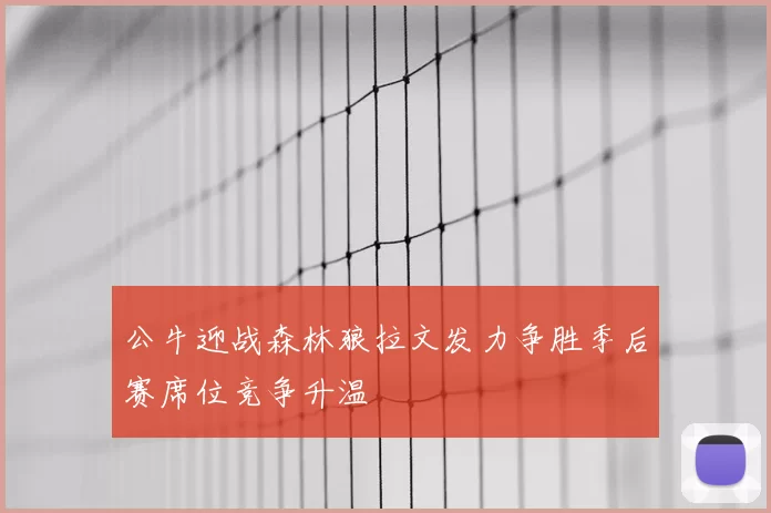 公牛迎战森林狼拉文发力争胜季后赛席位竞争升温